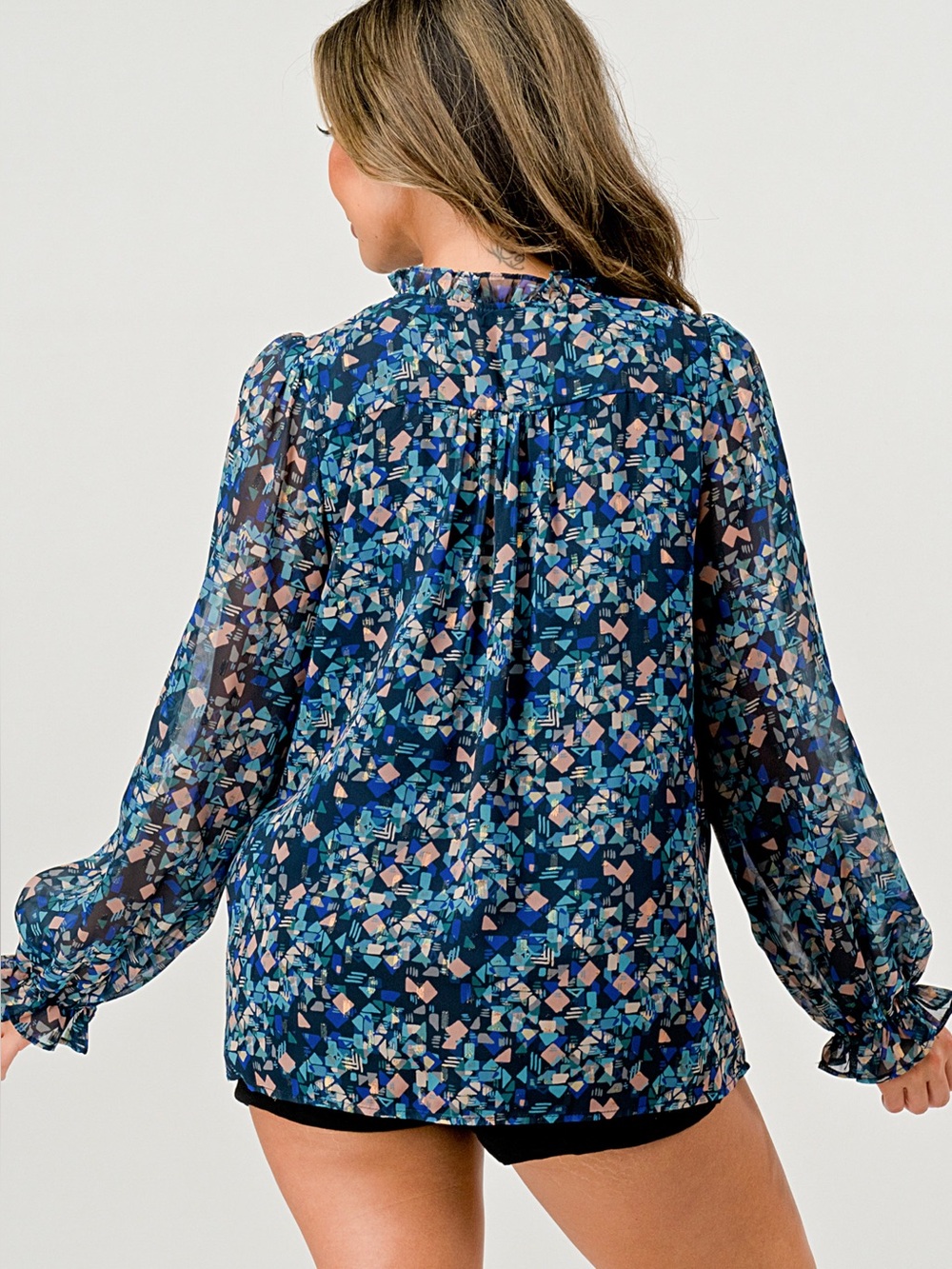 Miley + Molly Navy Floral Blouse - Picture 3 of 5